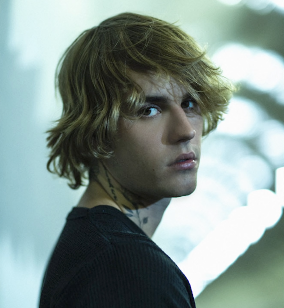 Justin Bieber looking back